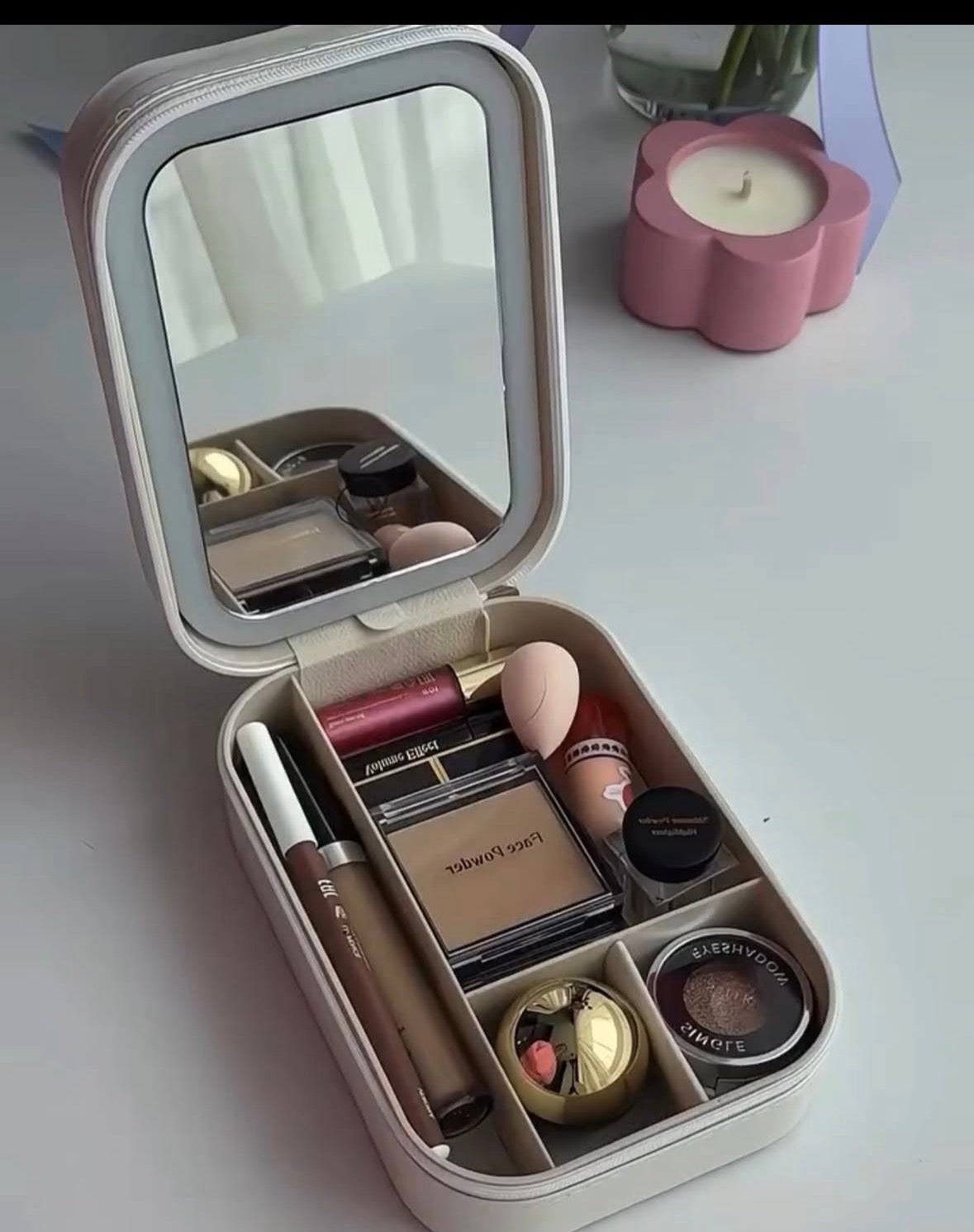 Portable 3-Color LED Makeup Vanity & Jewelry Box