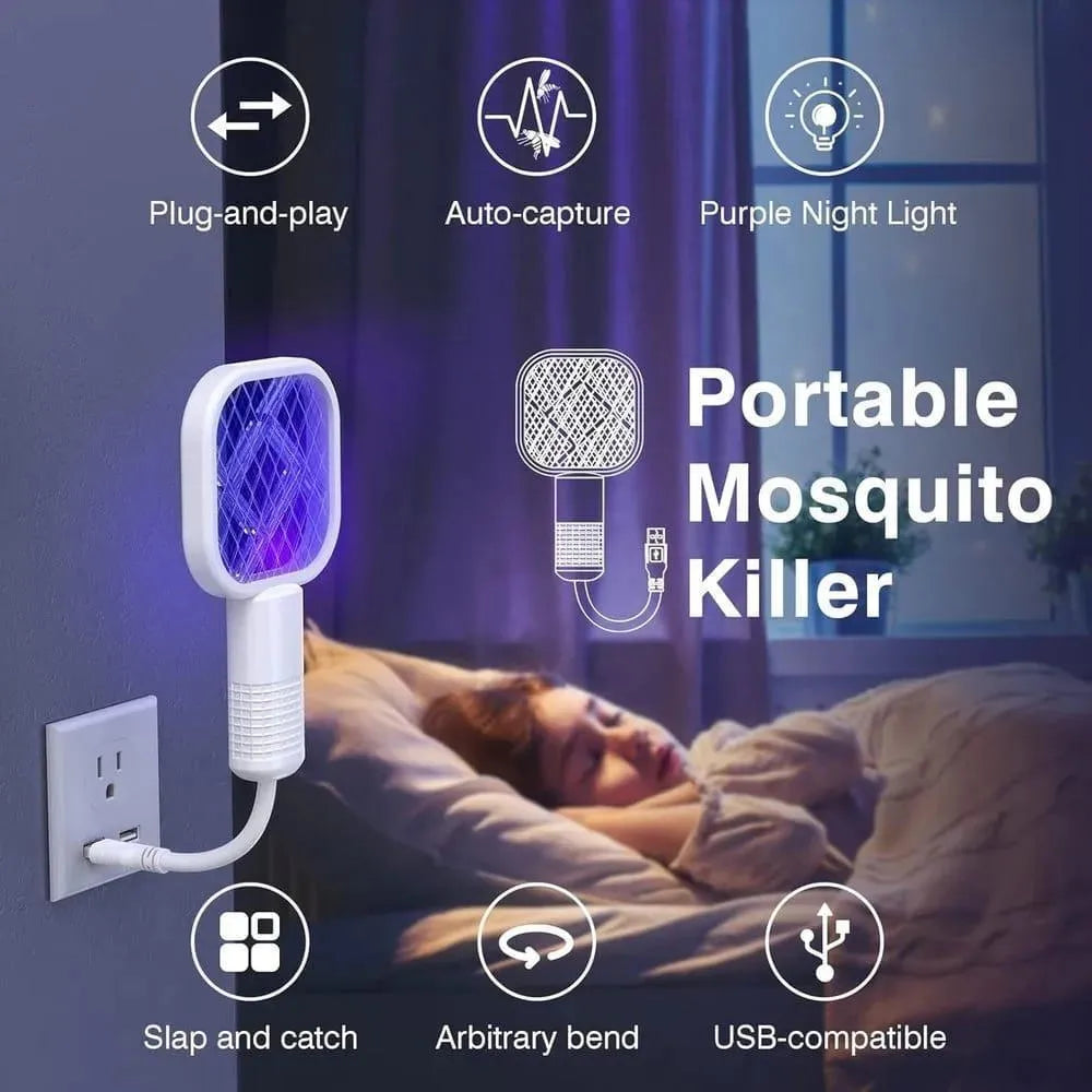 2-in-1 Mosquito Killer Racquet & Night Lamp (Random Colors)