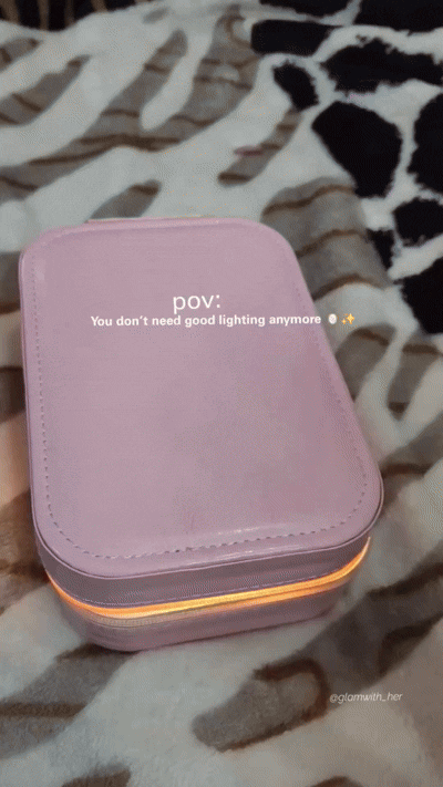 Portable 3-Color LED Makeup Vanity & Jewelry Box